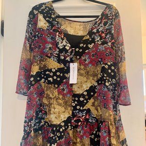 BCBGeneration Floral Long Sleeve Mini Dress NWT